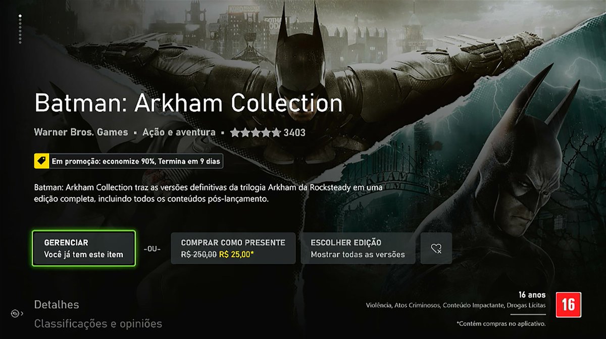 cangameston's tweet image. 🦇 Batman: Arkham Collection na promoção galera...

🤑 R$ 25,00

✅ xbox.com/pt-br/games/st…

#Batman #BatmanArkham #BatmanArkhamCollection #BruceWayne #Xbox #XboxSeriesX #XboxSeries #XboxSeriesS #CanalGameston