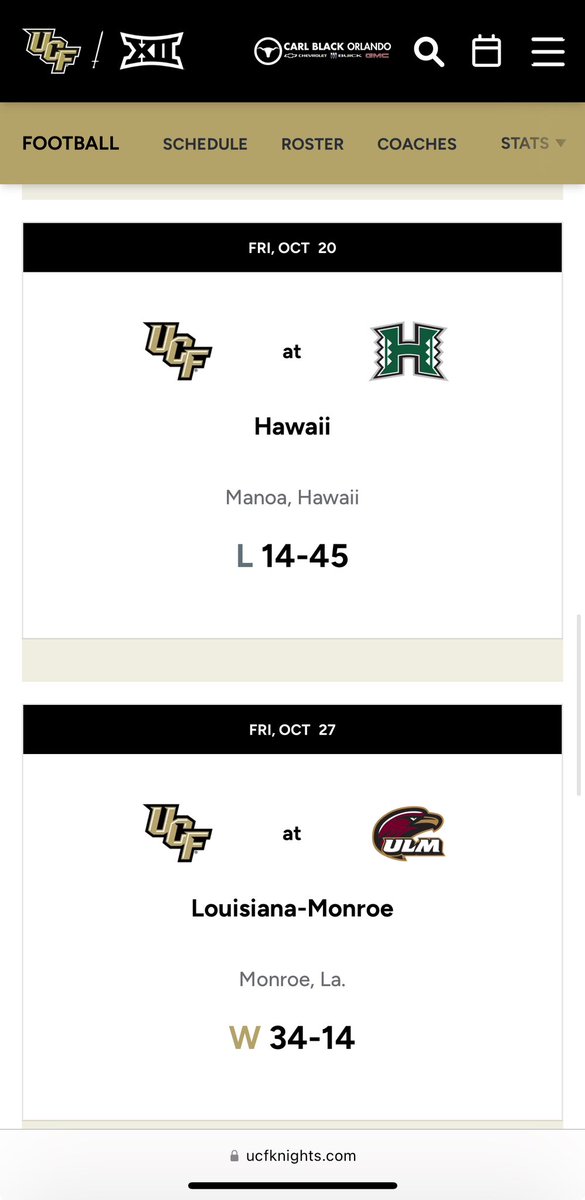 UCFKnights74's tweet photo. @SpursyKnight @Facts_UCF @UCF_Football @BMarshall We did play a road game in the regular season in 1995 https://t.co/Dao33Jhcc8