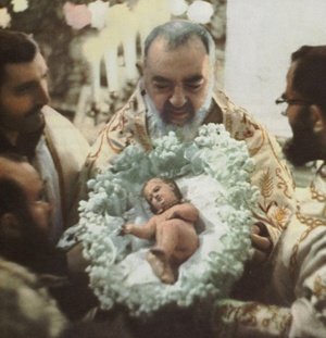 “All the feasts of the Church are beautiful, it is true that Easter is the most glorious ~•~ but Christmas has a tenderness, a childlike sweetness that captivates my entire heart.’’ ~St. Padre Pio

Padre Pio with Baby Jesus statue he carried in procession during Christmas Mass.
