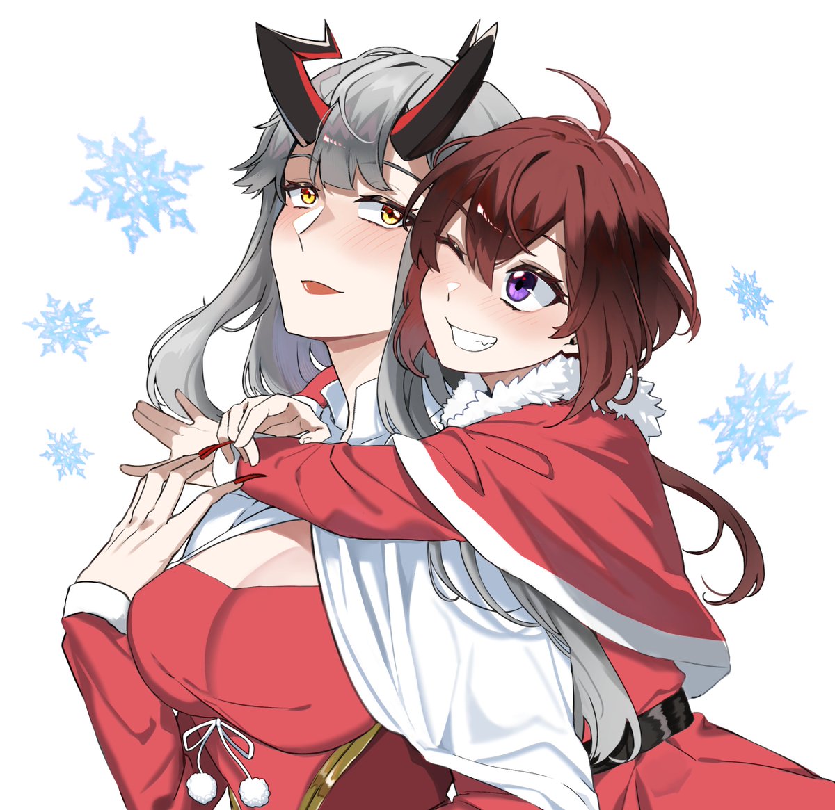 Color_LES's tweet image. Merry Christmas from these webtoon gays #mageanddemonqueen