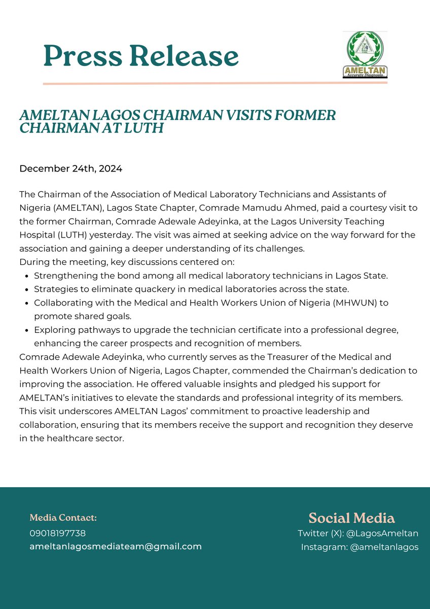 PRESS RELEASE