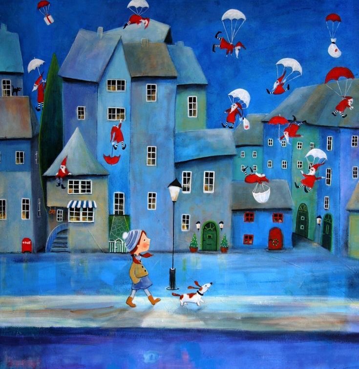 HWarloww's tweet photo. Iwona Lifsches Artist 
Perfect.   
Have a lovely evening 
I’ll be here tomorrow in between helping DrS who has already cooked the turkey , stripped it and I can smell the stock simmering on the stove, but it’s time together he wants
Thanks everyone
Helen 🤶🎄DrS 👨‍🍳🥃Max 🐶🙄 https://t.co/rJkHP1zNYv