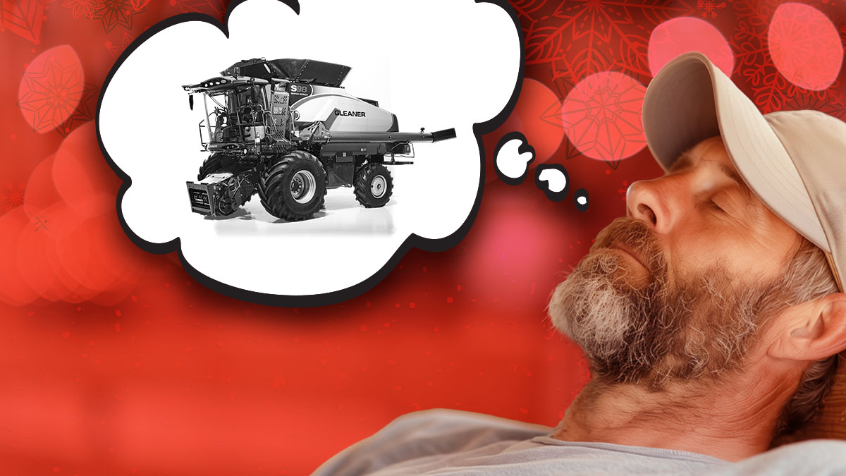 The farmers were nestled, all snug in their beds. While visions of better harvesting performance danced in their heads.
#GoGleaner