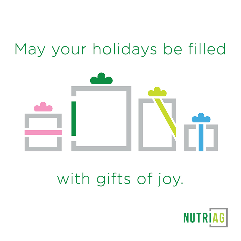 Whether celebrating Christmas, Hanukkah, Kwanzaa, or another tradition, may your hearts be full of gratitude as we reflect on the blessings of the season. Wishing you a warm, joyful holiday season filled with love and hope for the year ahead, from our NutriAg family to yours! 🌾