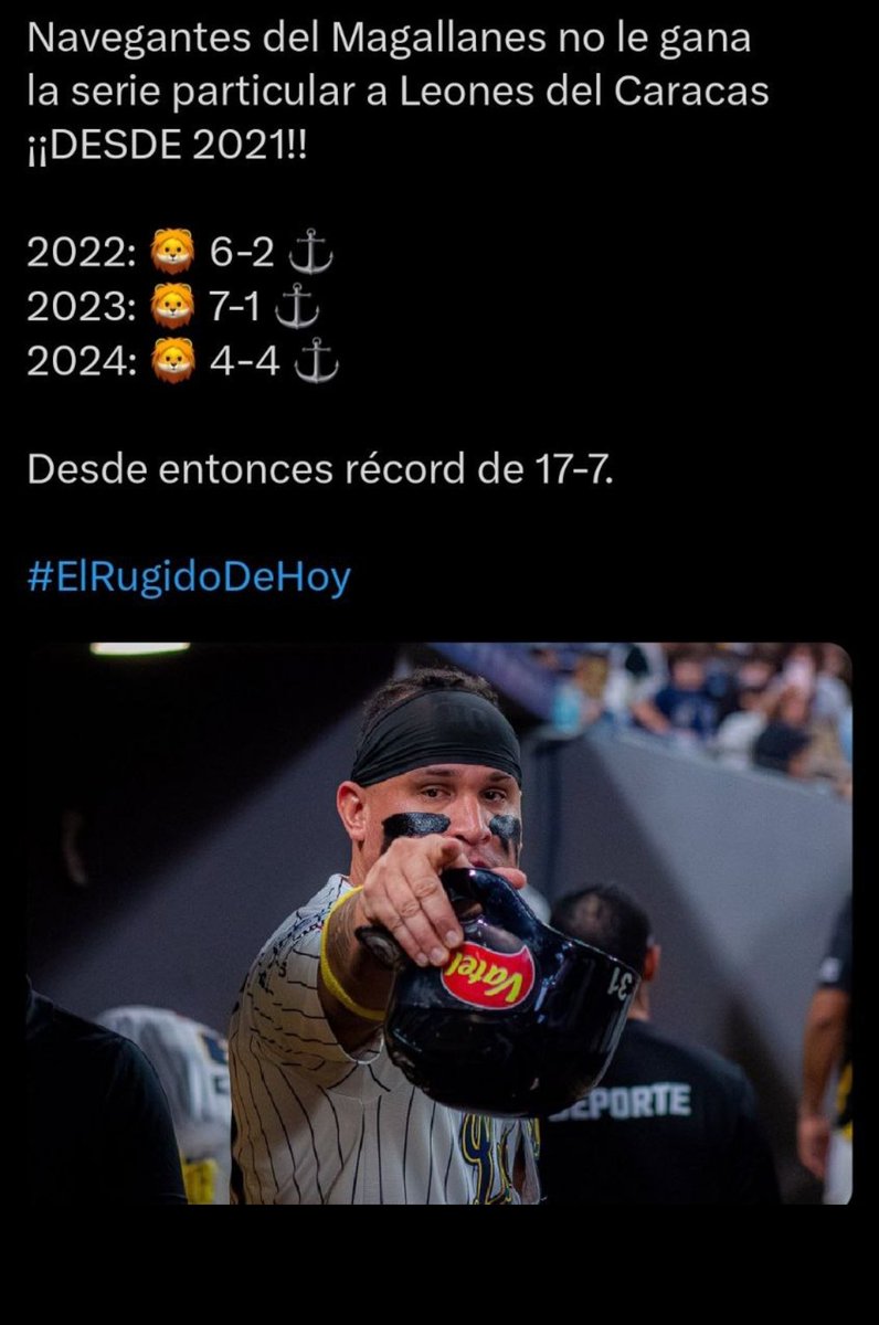 racero05's tweet photo. @Magallanes_News Pueden estar tranquilos, ya está temporada no pierden más, jajajajajajaja https://t.co/olJTyghTOD