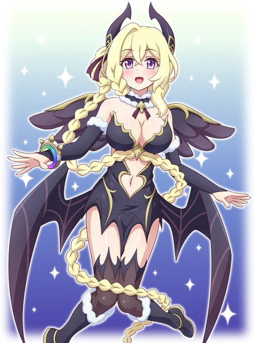クリスマスの悪魔ライラエルさまやっと描けました今夜は夢の中でパーリィナイFooooooo!!!#プリコネR 