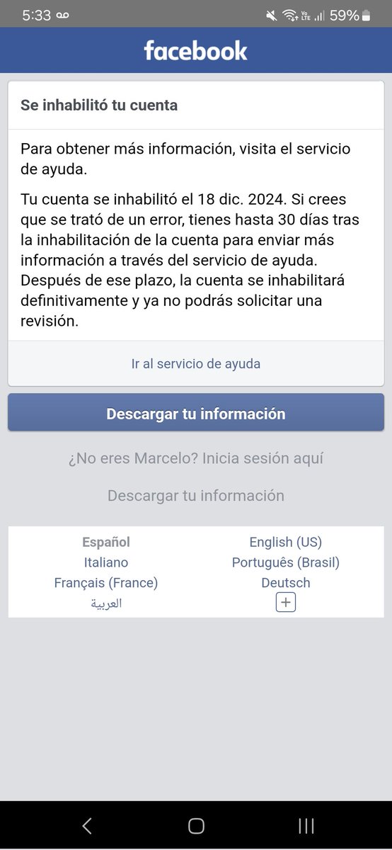 Parece una pesadilla, no puede ser que en fechas donde todo es paz y comunicación, muchos quienes estemos en esta situación INJUSTA la pasemos así, incomunicados...
Esto ya es deprimente
<a href="/Meta/">Meta</a> #MetaResponde #MetaDown