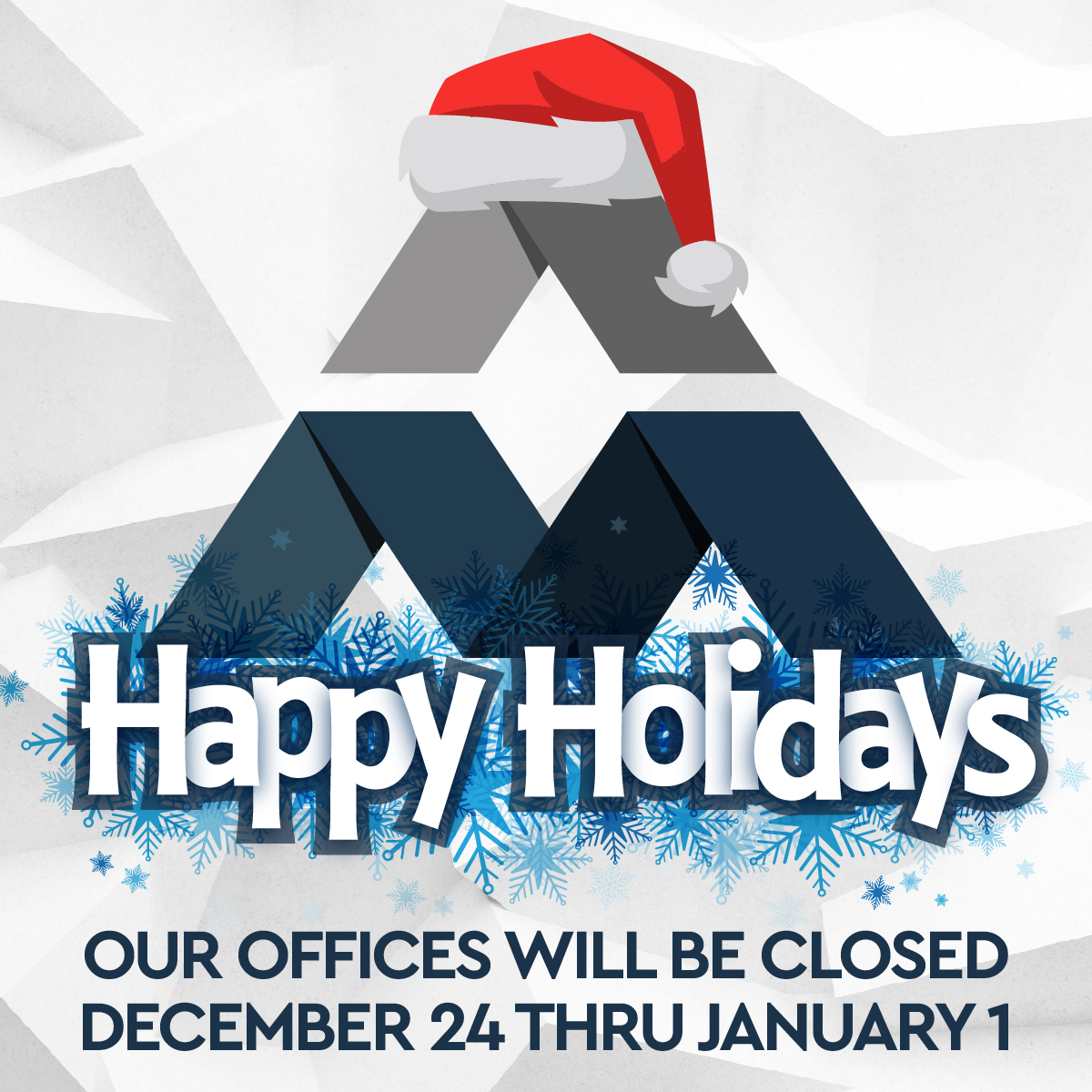 A&amp;M Graphics will be closed from December 24th to January 1

From all of us at A&amp;M Graphics, thank you for being a part of our journey. We wish you a joyful holiday season and a fantastic start to the New Year!  

See you in 2025!  

— The A&amp;M Graphics Team