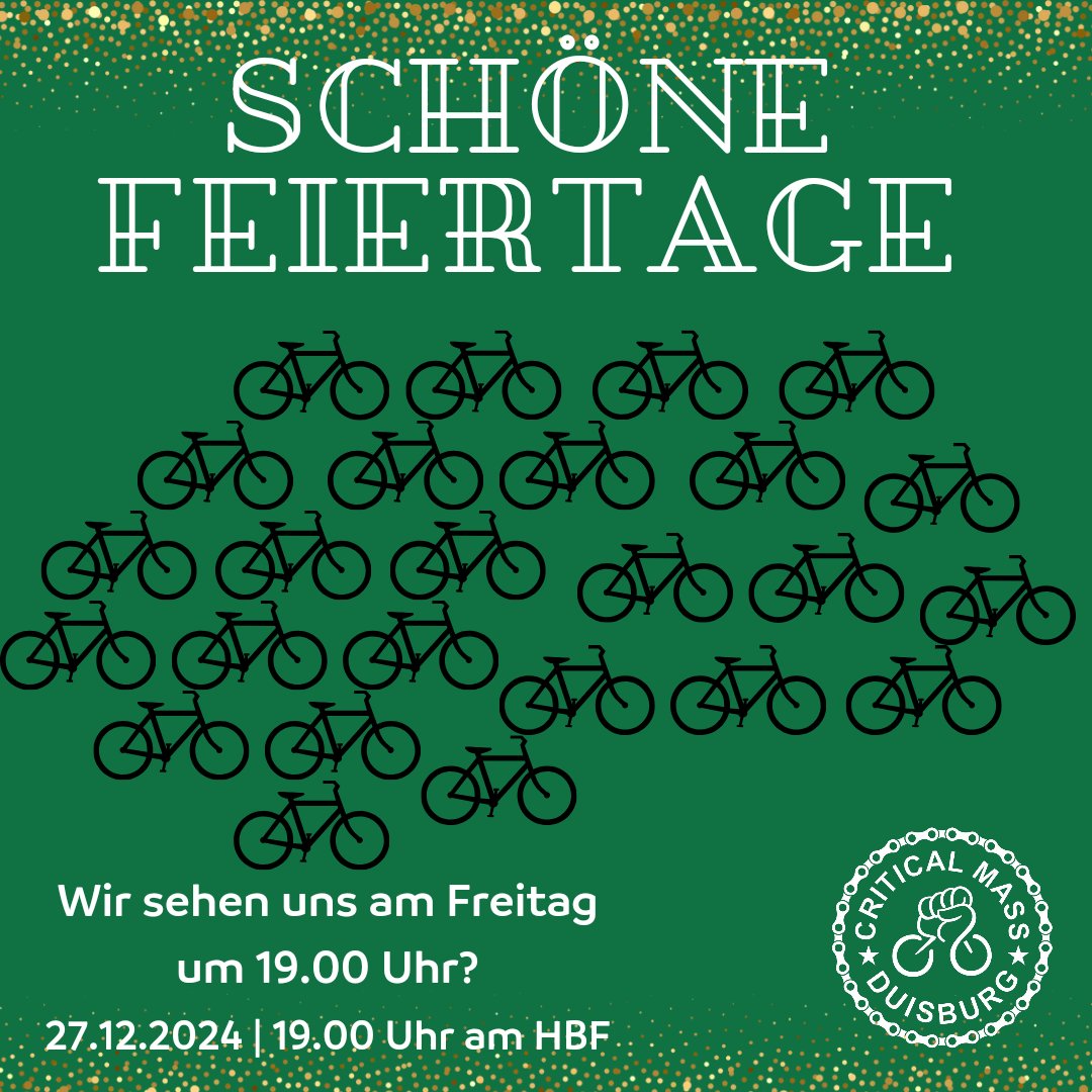 Die #CriticalMass Duisburg fährt am Freitag wieder
