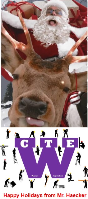 WarrenCTEWood's tweet image. HAPPY Holidays!  Be Safe.  Be Merry.  @melg2005 @ROllendieck @NISDWarren #cteproud 🎅🎄