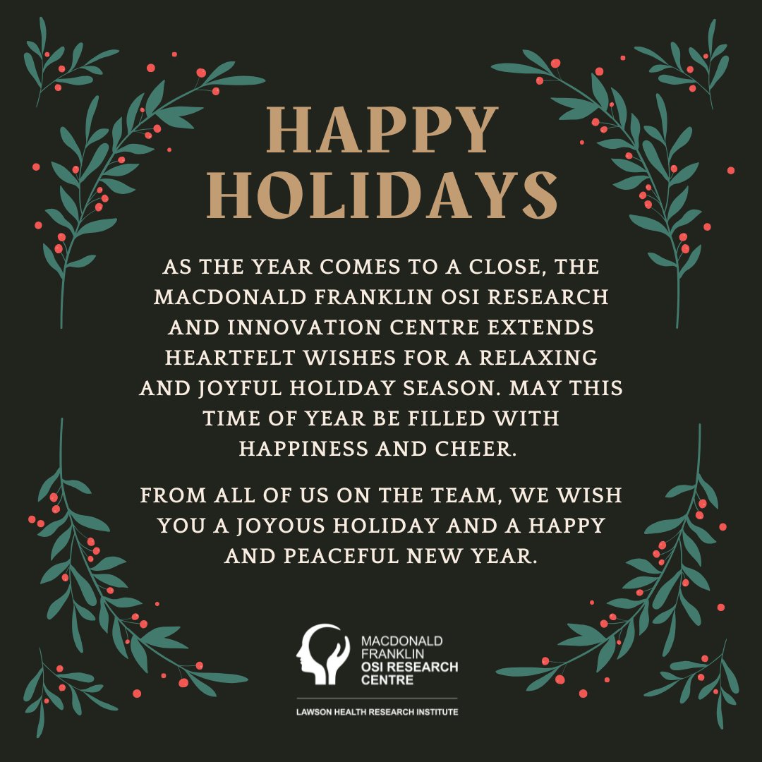 From us at Macdonald Franklin OSI Research and Innovation Centre: