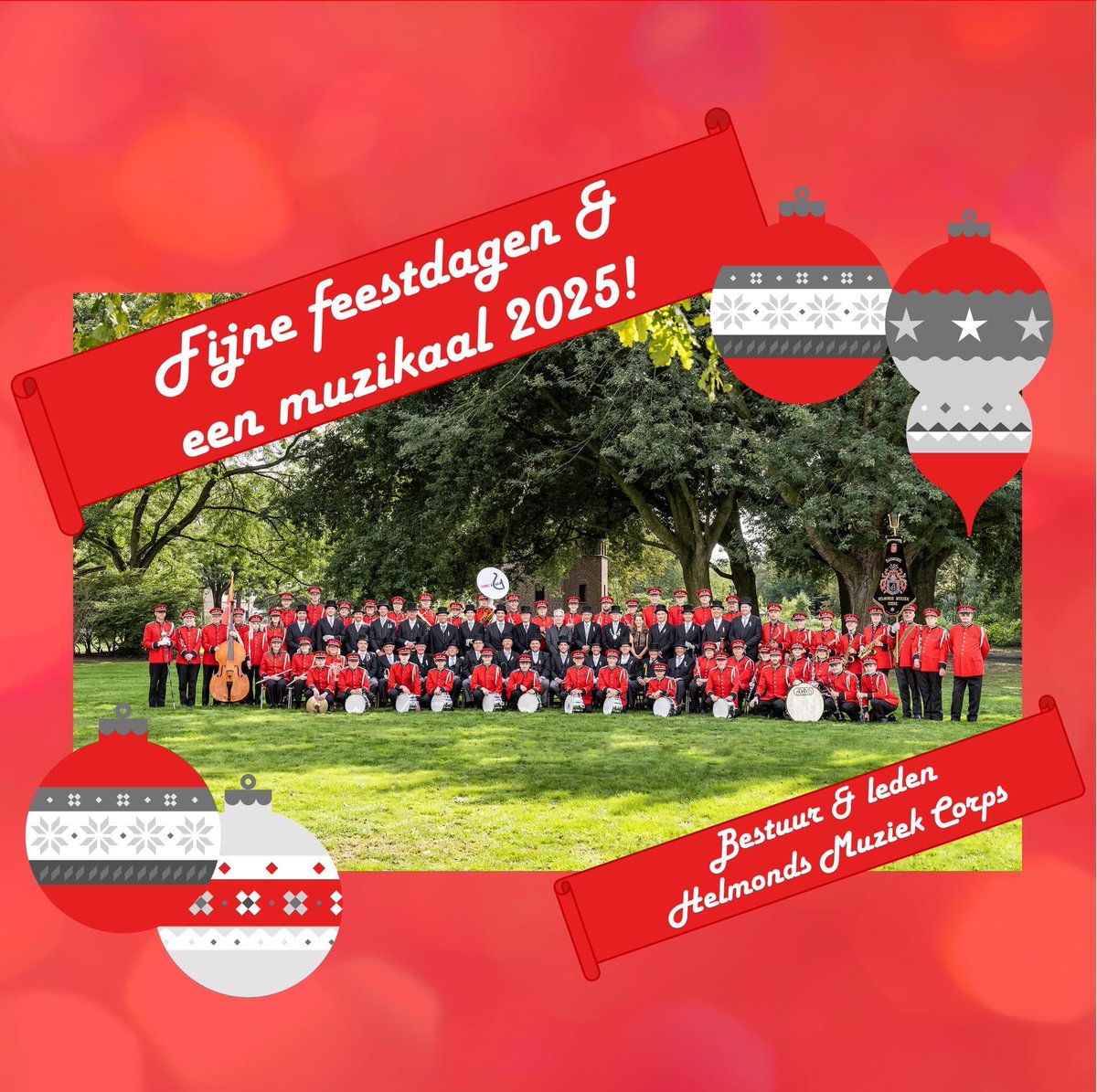 🎄 𝗙𝗶𝗷𝗻𝗲 𝗳𝗲𝗲𝘀𝘁𝗱𝗮𝗴𝗲𝗻! 🌟

We wensen iedereen fijne feestdagen en natuurlijk een muzikaal 2025! 🎆 Graag luiden we samen met het Helmondse publiek het nieuwe jaar in tijdens ons nieuwjaarsconcert op zondag 19 januari. 🎶