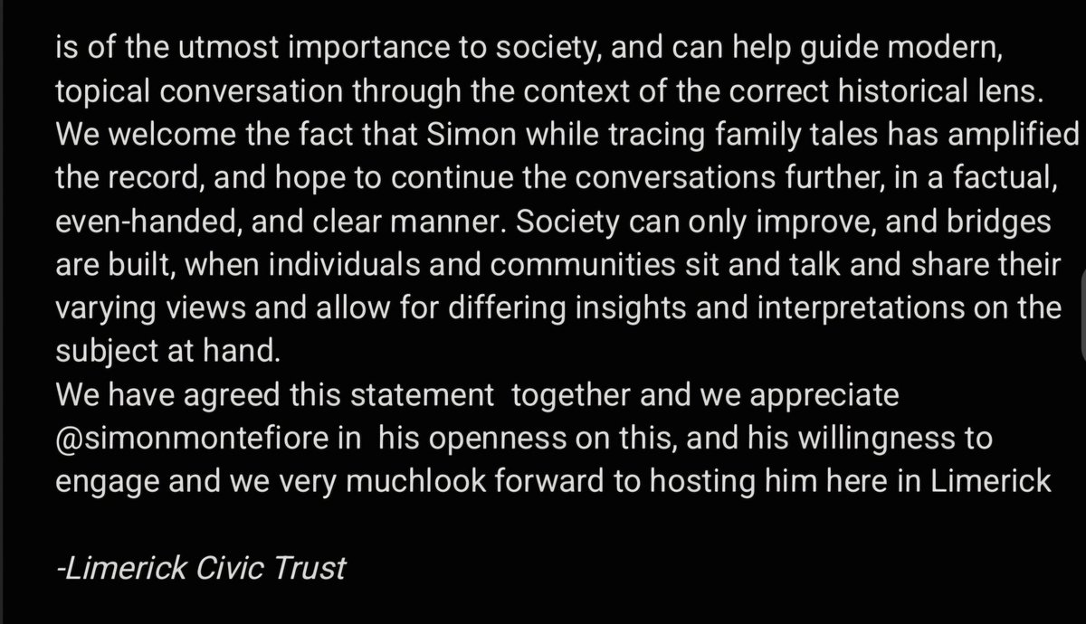 LmkCivicTrust's tweet photo. A statement with @simonmontefiore https://t.co/euyeSzQ7wY
