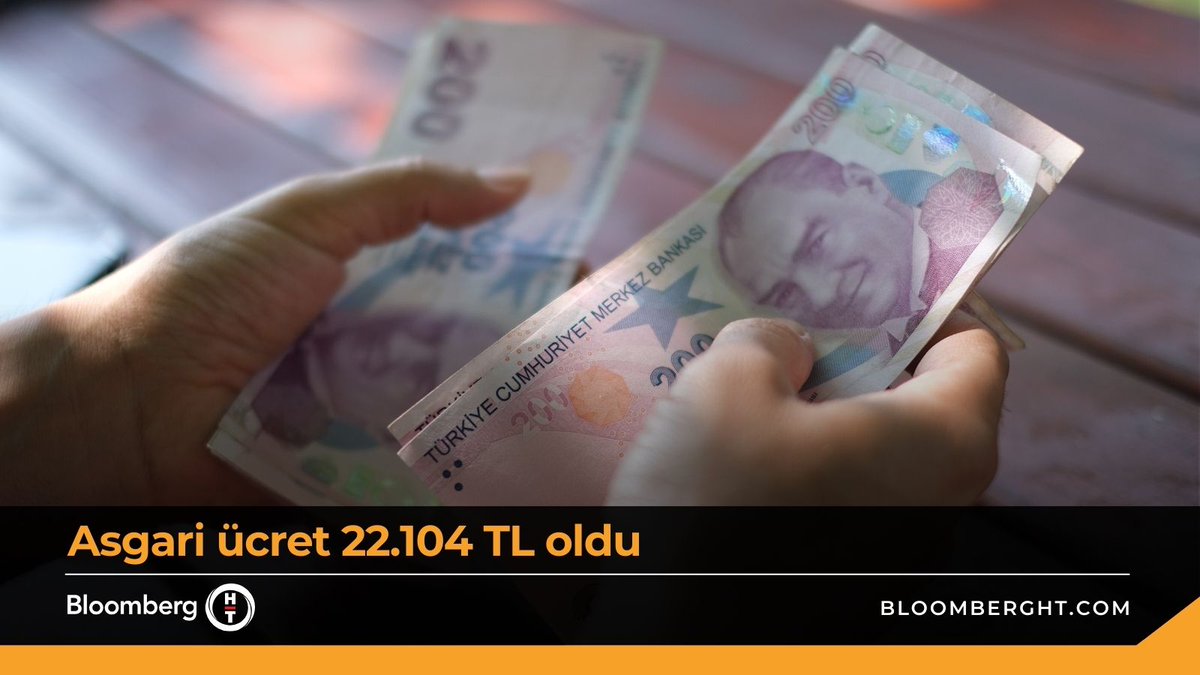BloombergHT's tweet image. 📍 Yeni asgari ücret belli oldu: 22 bin 104 TL