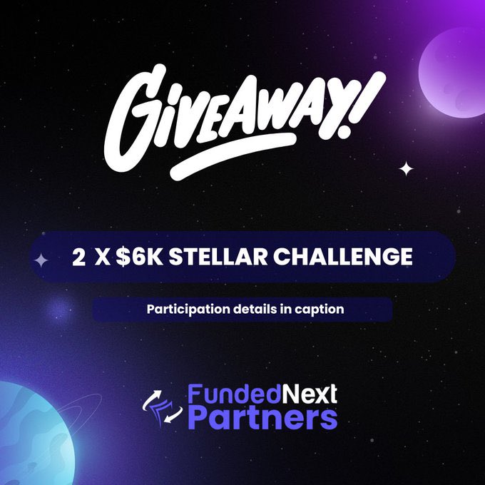 FUNDEDNEXT GIVEAWAY
2 X 6K Stellar account 

To win: 
• Follow <a href="/FundedNext/">FundedNext</a> | <a href="/Lucid_AMG/">ﾑMG </a> | <a href="/Techriztm/">Techriz💯📈</a> 

• You must retweet the quoted tweet with 3 hashtag #BuiltToLast #FundedNextForever
#BestInPropVerse 

• Tag three trader friends

• Sign up with my link: