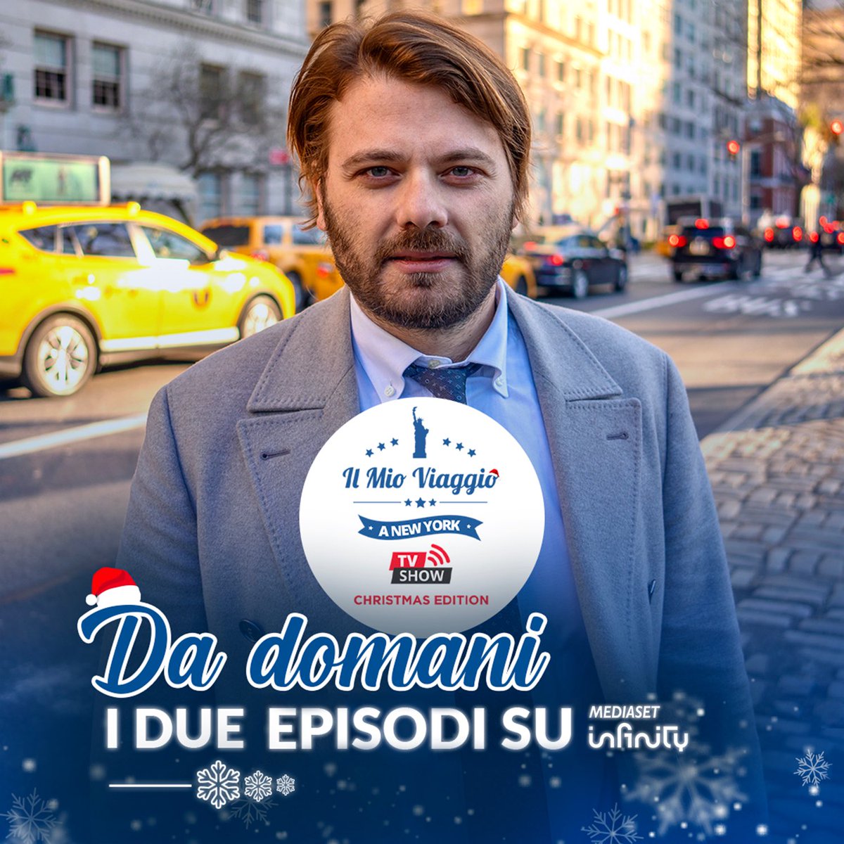 MedInfinityIT's tweet photo. New York a Natale come non l'avete mai vista! 🤩🎄
 Da domani su Mediaset Infinity, iniziate un viaggio unico con Piero Armenti: i primi due episodi di Un Viaggio a New York - Christmas edition vi porteranno dritti nel cuore della magia natalizia della Grande Mela 💫
#ilmioviaggioanewyorktvshow