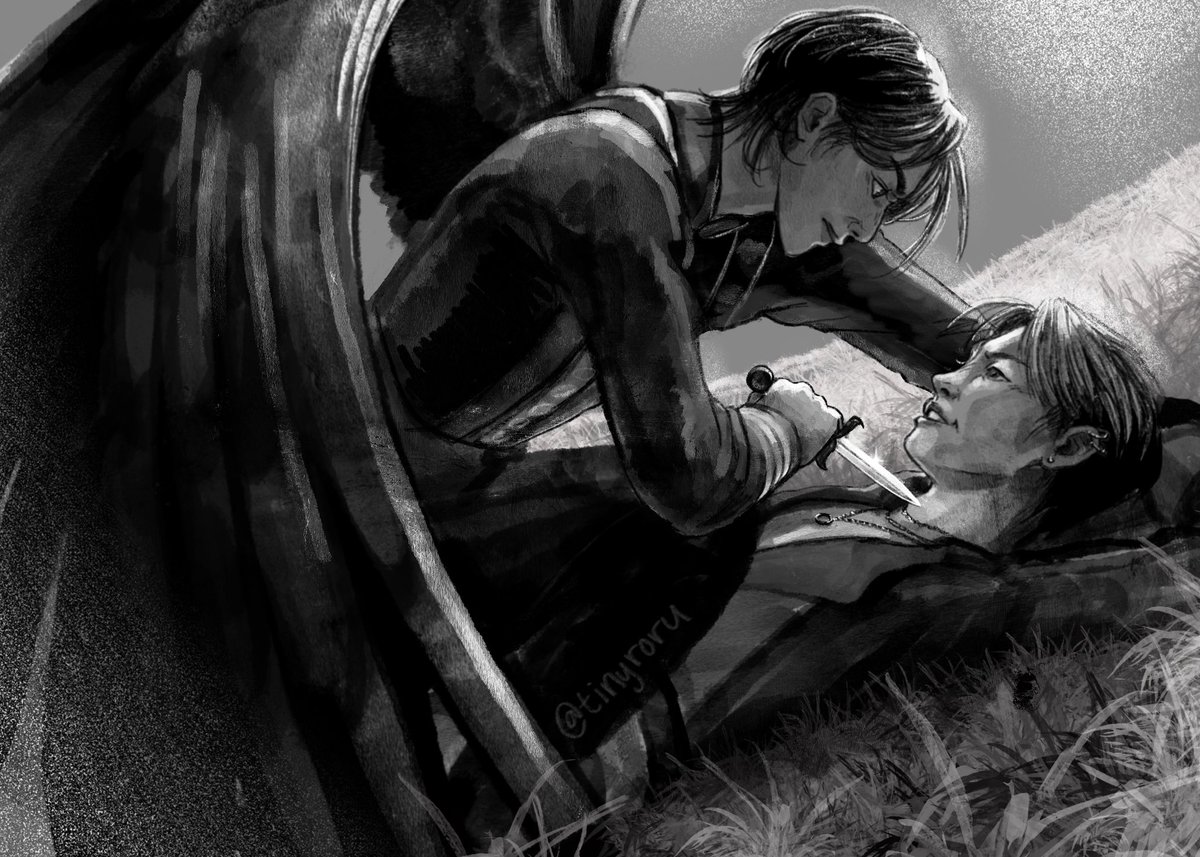tinyroru's tweet photo. ��Don’t have the guts to follow through? Have you ever even taken a man’s life before?”
“Too many to count.”

(Fanart of “By the Rough Wind, By the Wounded Heart” by Stardust7370 on ao3)
#ao3 #fanfic #fanart #ateezfanfic https://t.co/nPfpSrIaeo