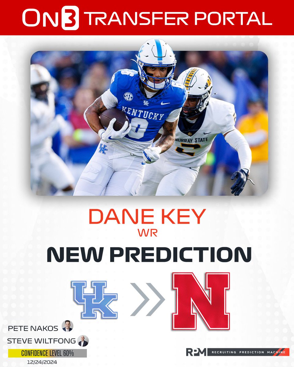 On3 (@on3sports) on Twitter photo On3's <a href="/SWiltfong_/">Steve Wiltfong</a> and <a href="/PeteNakos_/">Pete Nakos</a> have logged expert predictions for Nebraska to land Kentucky transfer WR Dane Key๐ฝ
on3.com/news/nebraska-โฆ On3's <a href="/SWiltfong_/">Steve Wiltfong</a> and <a href="/PeteNakos_/">Pete Nakos</a> have logged expert predictions for Nebraska to land Kentucky transfer WR Dane Key๐ฝ
on3.com/news/nebraska-โฆ