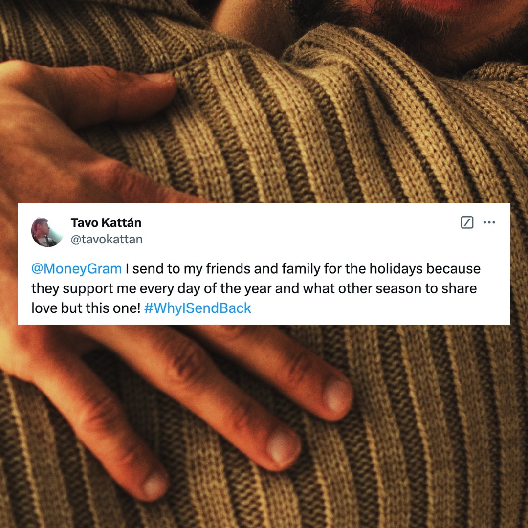MoneyGram's tweet image. For the approx. 1 billion people who send remittances worldwide, a money transfer to a family member or friend is more than just a transaction—it’s a way to share love and support even from a distance. ❤️

This holiday season, we asked MoneyGram customers to share why they send…