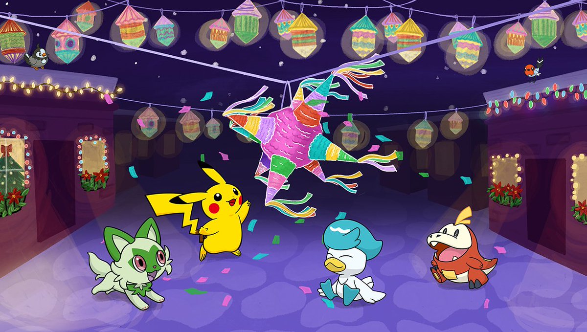 Pokemonlatam's tweet photo. ¡Felices fiestas Entrenadores! 🎉 https://t.co/6dCMz8Wtkw