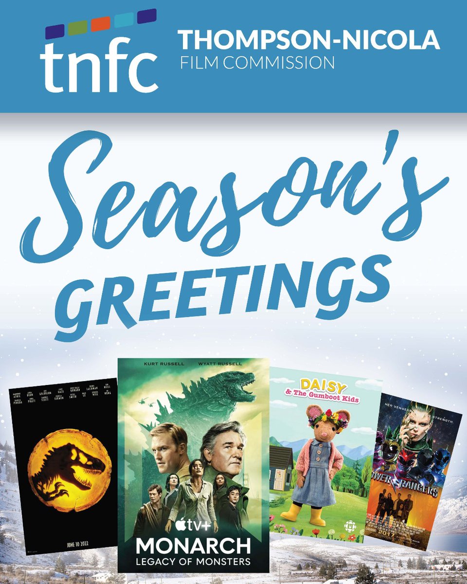 As the year comes to a close, we want to thank our incredible film community for an unforgettable 2024. 

Wishing you all a joyful holiday season and a bright, creative new year ahead! 🎉🎥

Happy Holidays from all of us at the Thompson Nicola Film Commission!