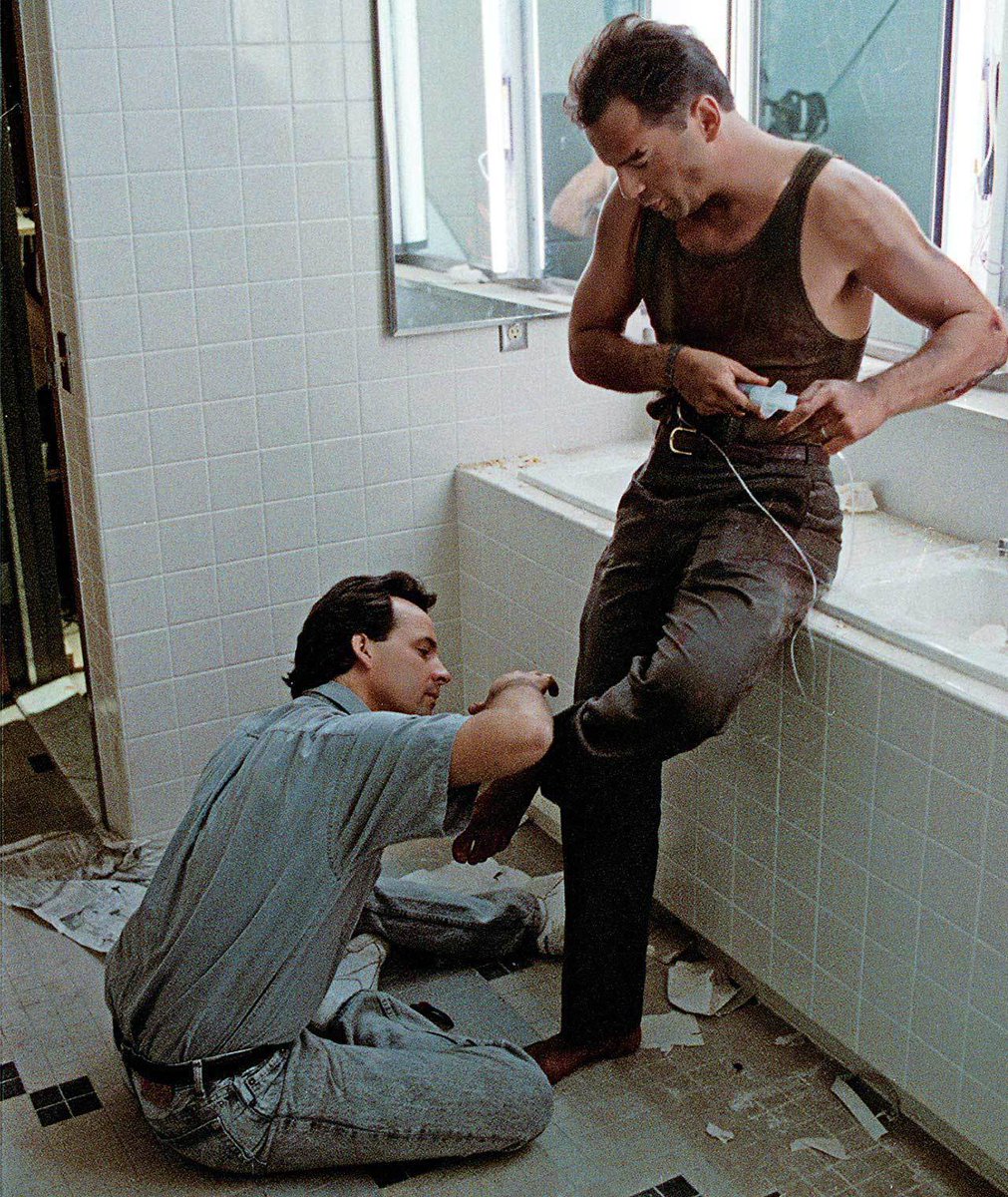 In Die Hard, Bruce Willis wore custom silicone “skin boots” for the glass scenes. They had rubber soles but looked like bare feet, thanks to the makeup team blending them perfectly. Most mid-shots? Not barefoot—he’s rocking those boots!