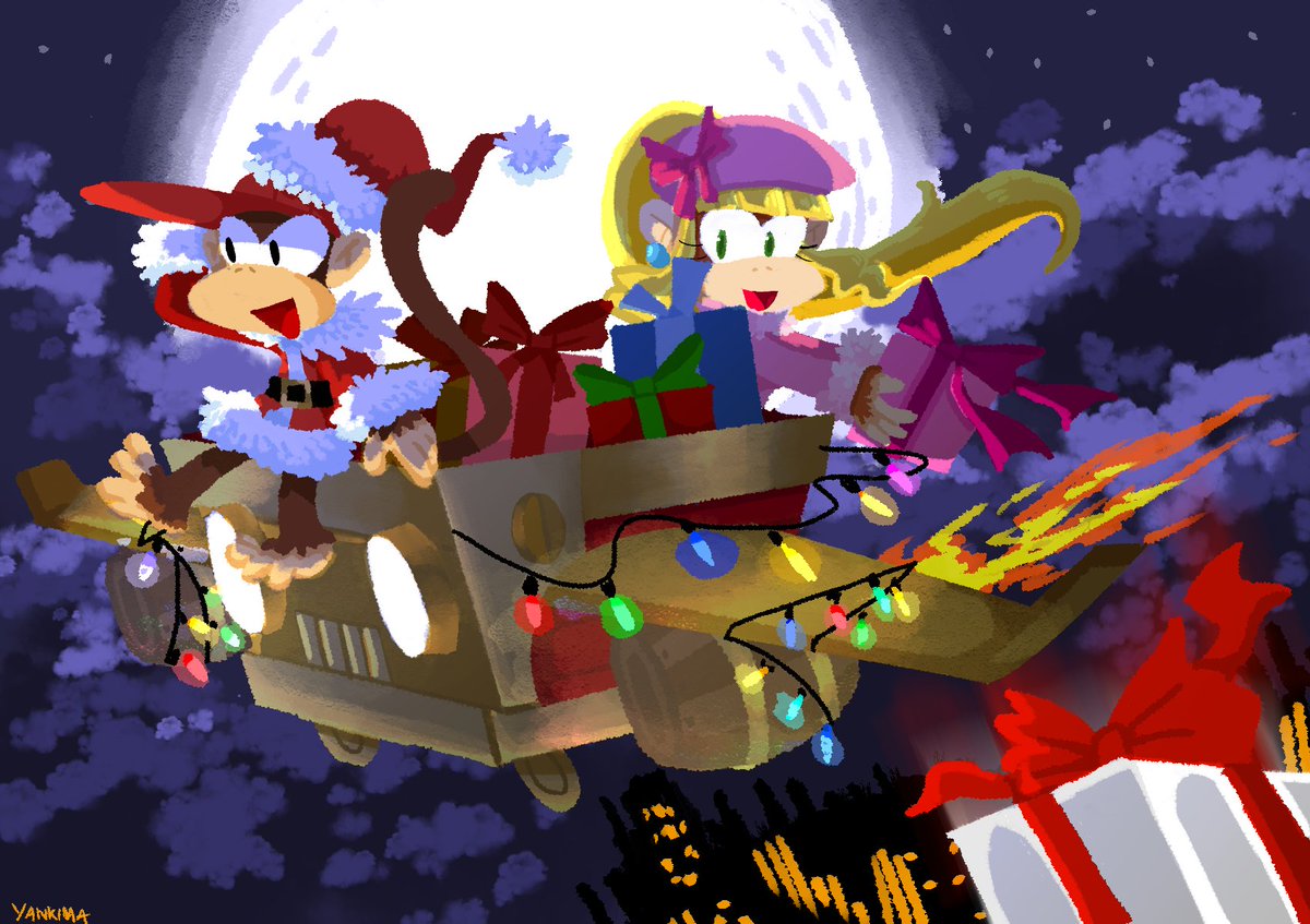 Here's another (kind of) simple art for Christmas, hope you enjoy! #donkeykongcountry #DonkeyKong #art