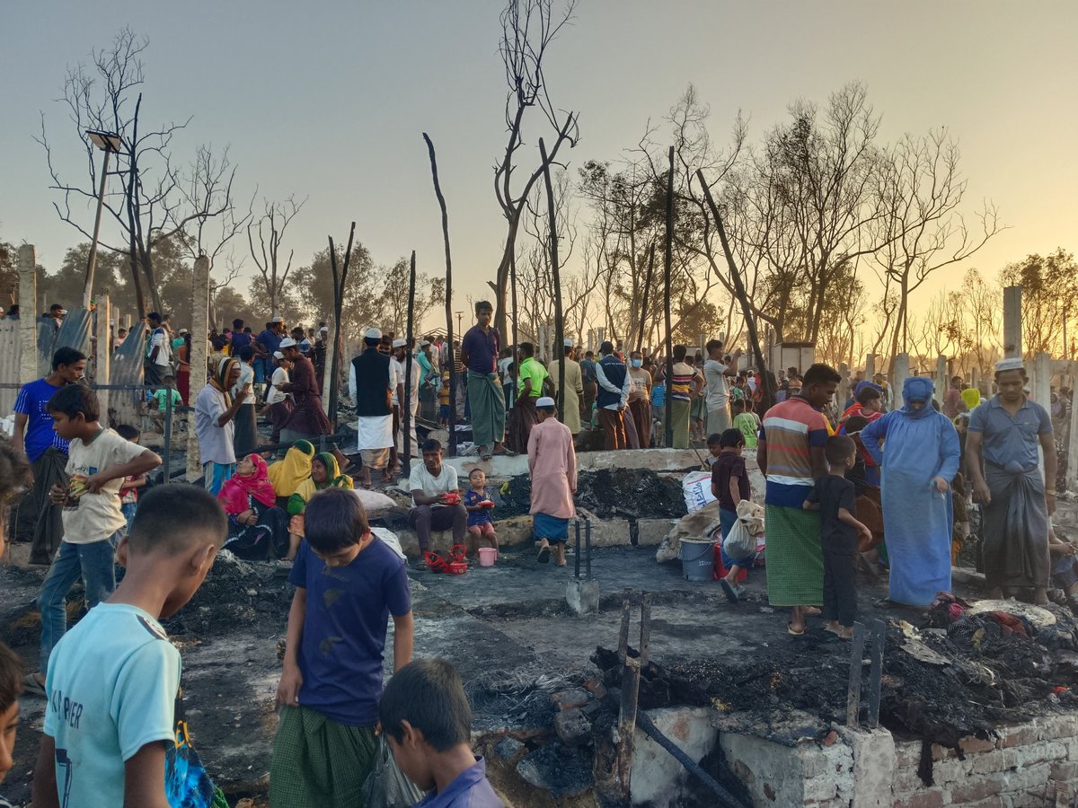 rac_org's tweet photo. A devastating fire broke out today around 12:30 PM at the Block-F of Camp-01W in Cox's Bazar Rohingya Refugee Camp.

We urgently urge everyone out there to come forward with your generosity and support the fire victims.

Please consider donating: https://t.co/77Z3lR9nTm https://t.co/46iFUdcphQ