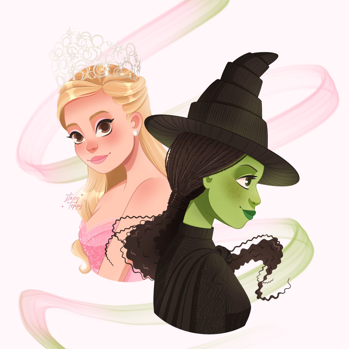 StacyTepps's tweet photo. Gift time 🎁 
Open the last picture!

#wicked #WickedMovie #WickedFanArt #Glinda #Elphaba #KofiChallenge #procreatebrushes https://t.co/UVNHXXmlJn