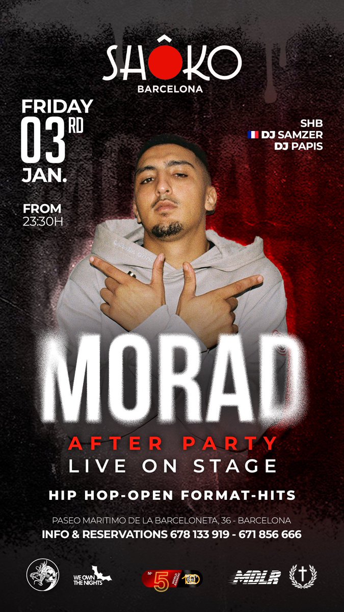 darioyovanibcn's tweet photo. El viernes 3 de enero es nuestro día en Barcelona! @el_moraddd 🔥 en black dragon - Shoko Barcelona 🔴 Entradas Aqui : https://t.co/oH84saFL5i // reservas vips : +34671856666📲 @WeOwnTheNights1 https://t.co/UHAEemQR4b