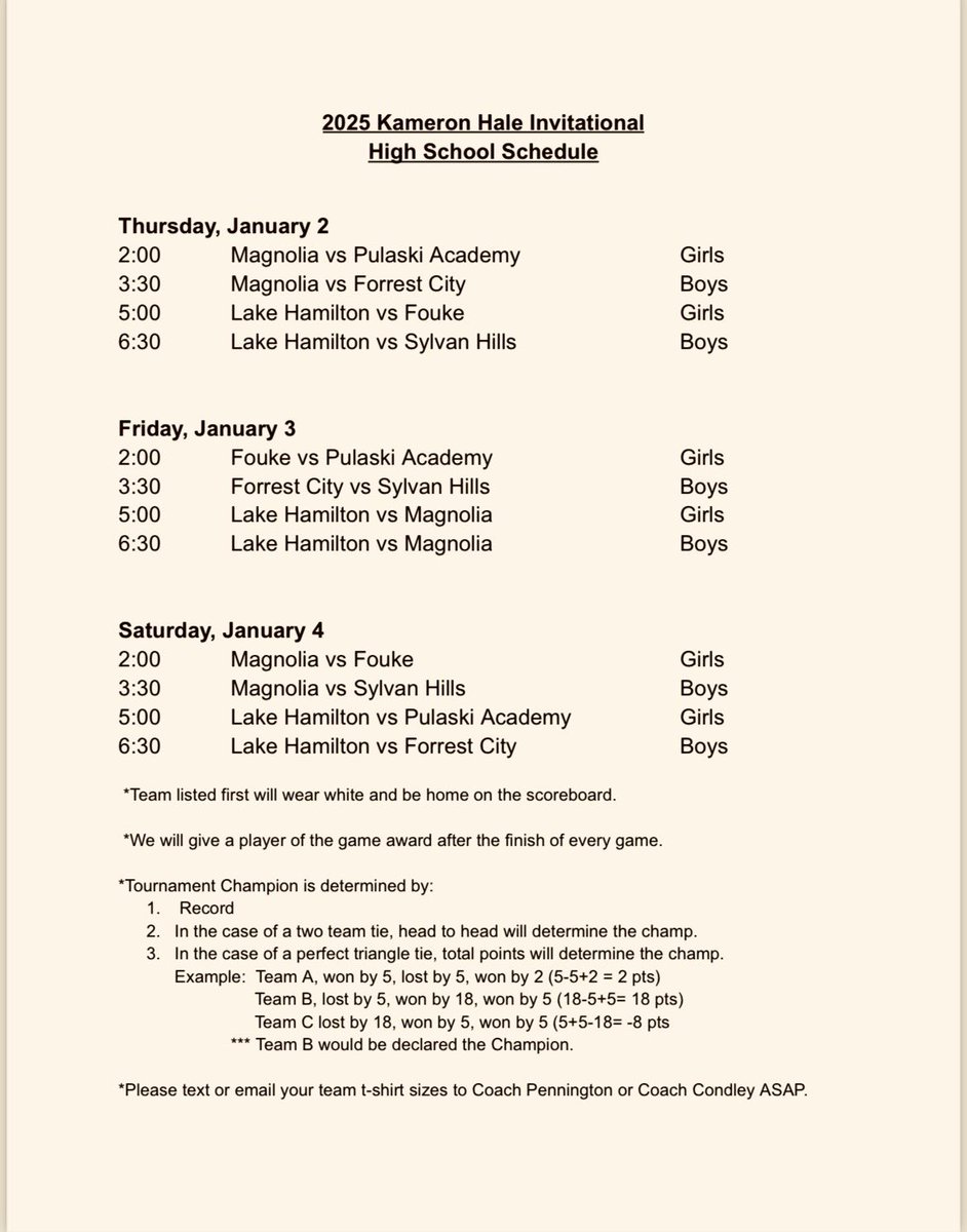Kameron Hale Inv. At LH Jan 2-4