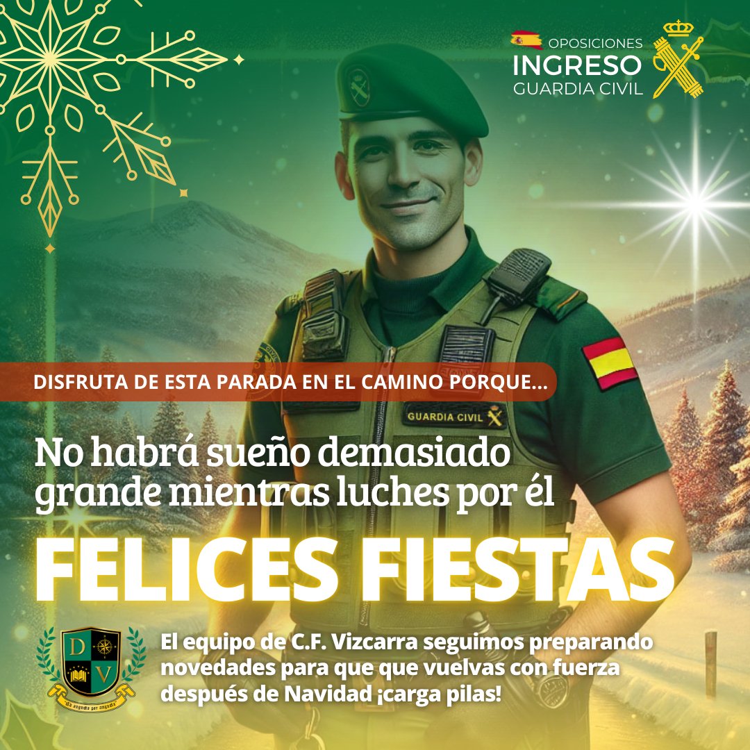 💚 Gracias por formar parte de esta familia donde todos compartimos un mismo objetivo: hacer realidad vuestro futuro en la Guardia Civil.
🎄🎅🥂 ¡Que tengáis unas felices fiestas! Un abrazo de todo el equipo de #preparadordavidvizcarra 🫡