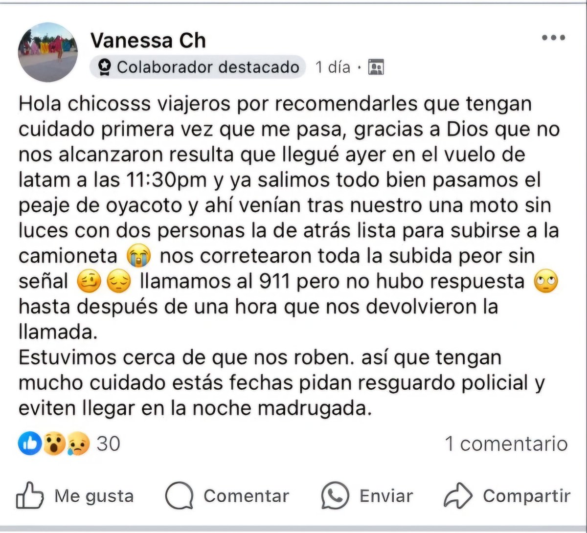Denuncia ciudadana: algunos seguidores han compartido experiencias de familiares y personales de robos que se han presentado tras llegar a Quito tanto en la Collas como en Pifo. La dinámica es la siguiente: los identifican desde la zona de arribos internacionales y los siguen en