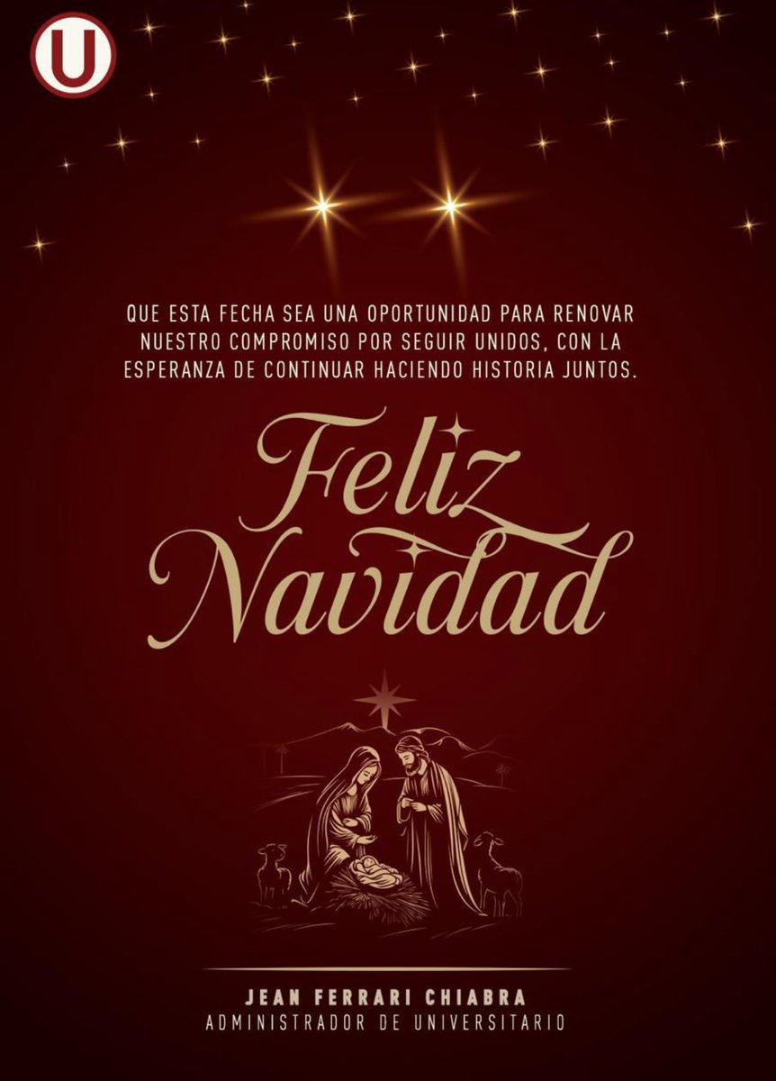 jferrari5's tweet photo. Aprovechemos este momento para renovar nuestro compromiso con nuestros seres queridos, continuar creyendo que podemos ser mejores y hacer un mejor país.
Feliz Navidad!!! https://t.co/t7kCTkTxWW