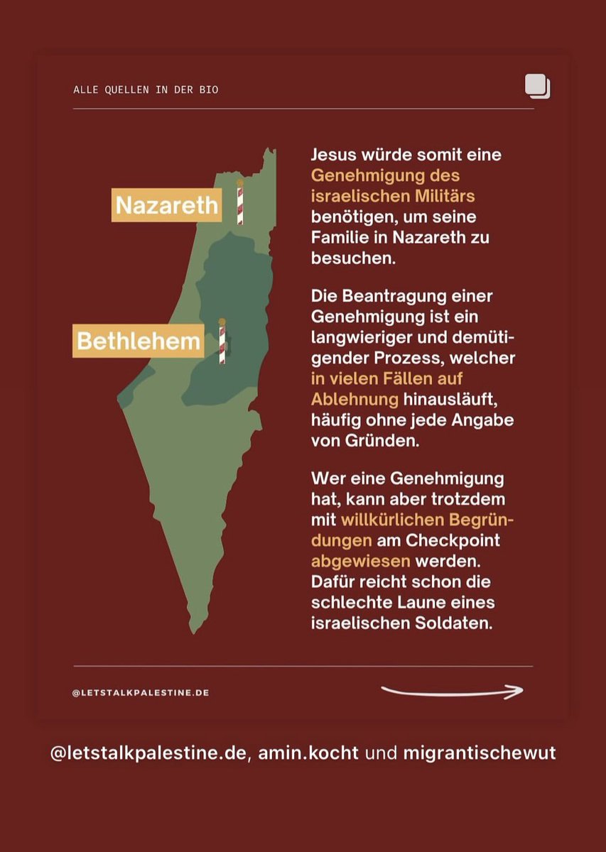 schweizermel's tweet photo. Was wäre wenn Jesus heute in Bethlehem - unter israelischer Apartheid - geboren werden würde? 1) https://t.co/keoTrIHyyn