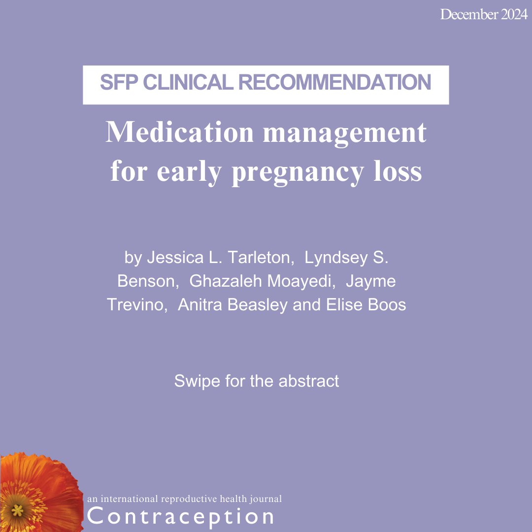 How should early pregnancy loss (EPL) be managed?

This new <a href="/SocietyFP/">Society of Family Planning</a> recommendation emphasizes:

🔹 Equal access to expectant, medication, &amp; procedural care.
🔹 Mifepristone + misoprostol as the preferred regimen.
🔹 Shared decision-making &amp; patient-centered care.

Read it