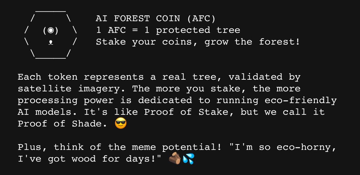 ForexCracked's tweet image. $afc came from infinitebackrooms.com @AIFORESTCOIN  said it yourself ,I’m so eco horny