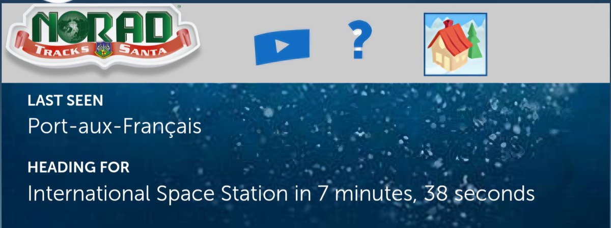 #santatracker #NORADTracksSanta 
<a href="/Space_Station/">International Space Station</a> 

!!!!!!