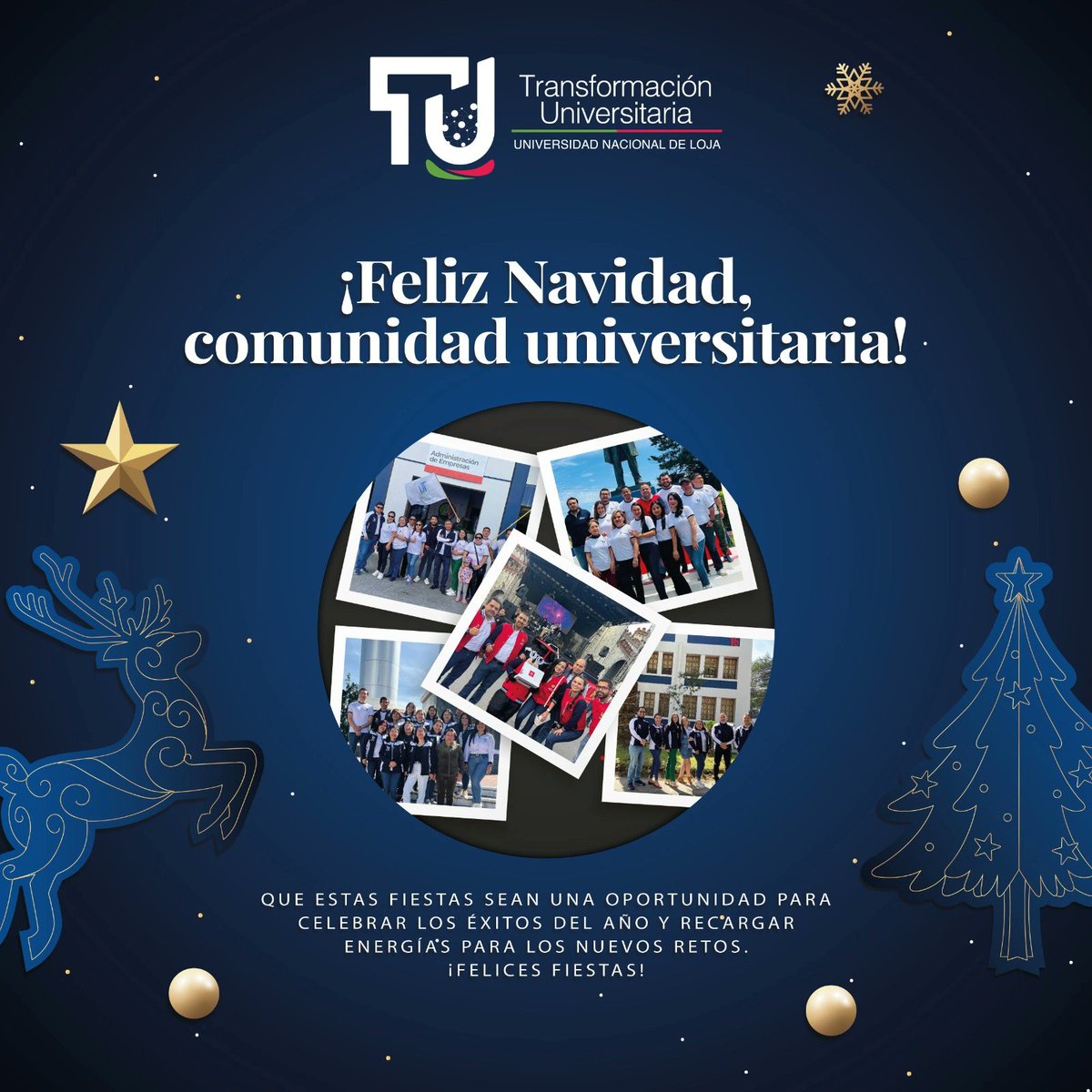 ¡Felices fiestas a toda la comunidad universitaria de la UNL! Que esta Navidad esté llena de alegría, paz y bienestar en sus hogares.
