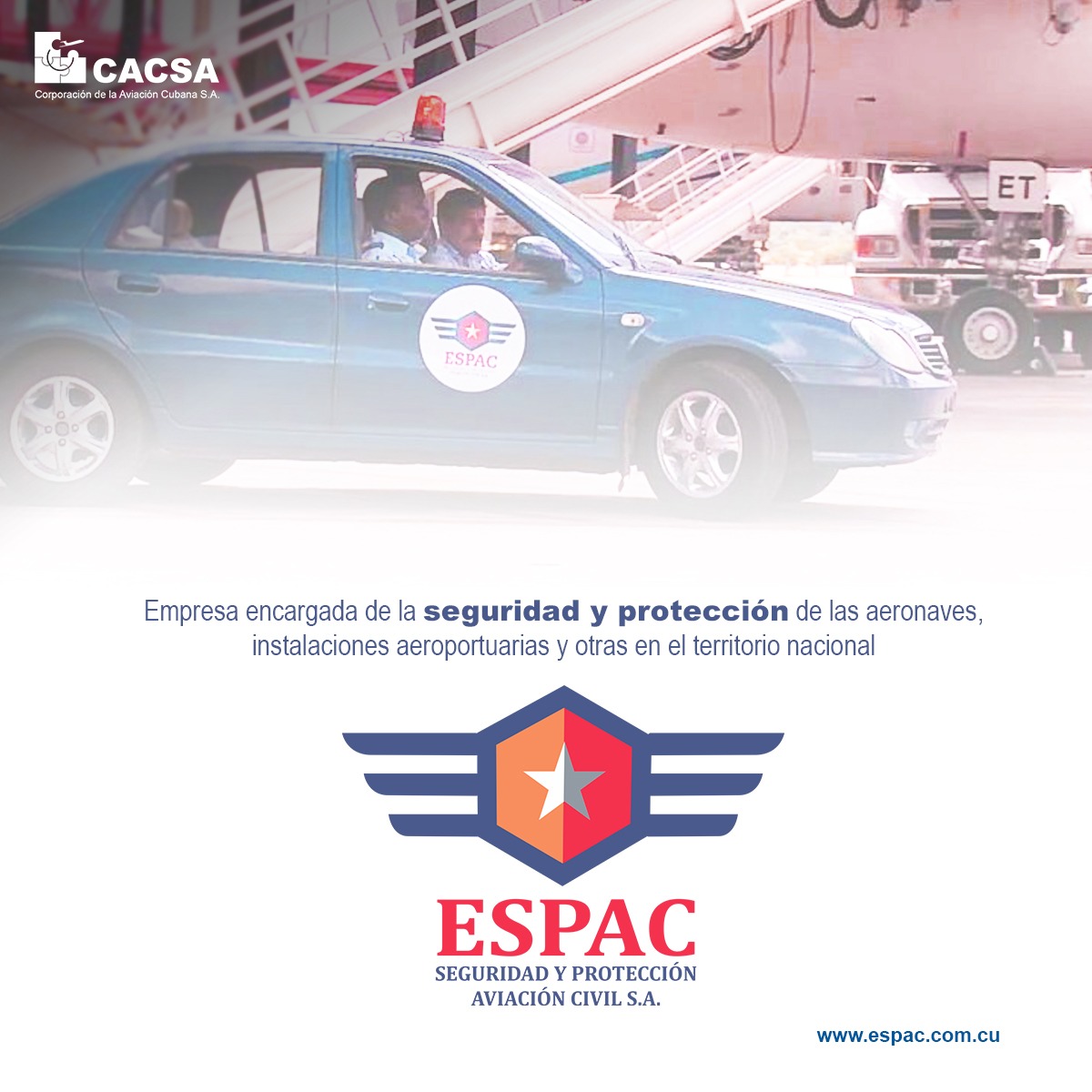 LaCACSA's tweet photo. 🔒✈️ En @LaCACSA estamos orgullosos de contar con la Empresa de Seguridad y Protección de la Aviación Civil (ESPAC), un pilar fundamental en la garantía de la seguridad en nuestros aeropuertos y vuelos.
#AviaciónCubana ✈️🇨🇺 #ESPAC ✈️💼 https://t.co/tg8DN9QSzA