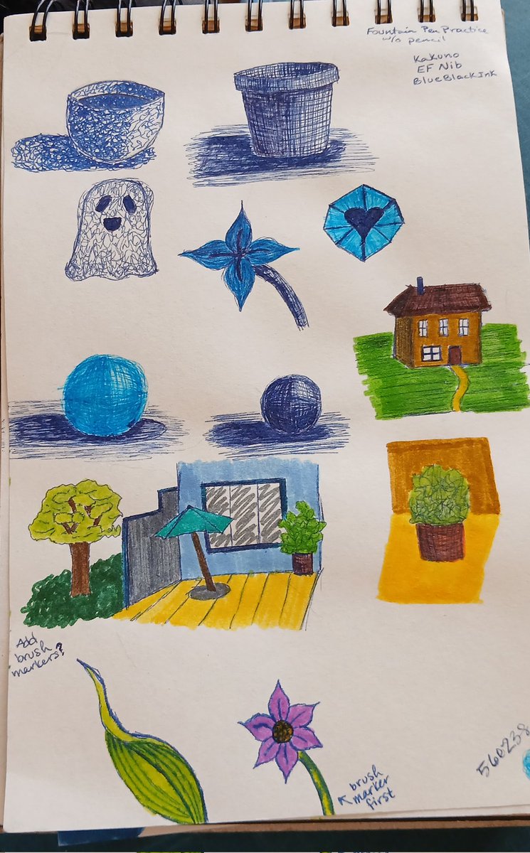 #art update:

Today, I've been practicing with #fountainpens again.

I added some brush markers, too, and really love how this one scene turned out!

#drawing #ink #sketching