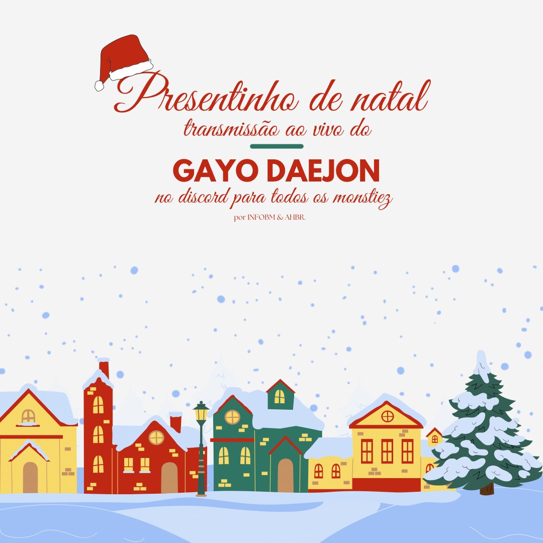 InfoBabyMonster's tweet photo. 🚨Live Gayo Daejeon!

Nós, da INFOBM e @AhyeonBrasil, iremos transmitir o Gayo Daejeon no Discord para todos os Montiez e outros fandoms que quiserem se unir a nós para prestigiar o evento.

Início da transmissão: 25/12 - 4:30 da manhã

Link do servidor nos comentários, juntamente com o tutorial do Discord para quem não sabe como funciona o app!