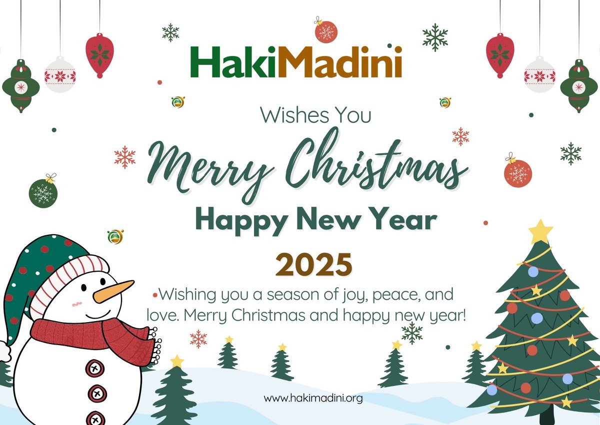 HakiMadini Tanzania (@hakimadini2012) on Twitter photo 🎄Season’s Greetings from <a href="/HakiMadini2012/">HakiMadini Tanzania</a>🎄Grateful for our supporters and partners. Wishing you peace, joy, and prosperity this holiday season. Here’s to a brighter, impactful year ahead!🌟
#MerryChristmas #HakiMadini #SeasonOfGratitude 🎄Season’s Greetings from <a href="/HakiMadini2012/">HakiMadini Tanzania</a>🎄Grateful for our supporters and partners. Wishing you peace, joy, and prosperity this holiday season. Here’s to a brighter, impactful year ahead!🌟
#MerryChristmas #HakiMadini #SeasonOfGratitude