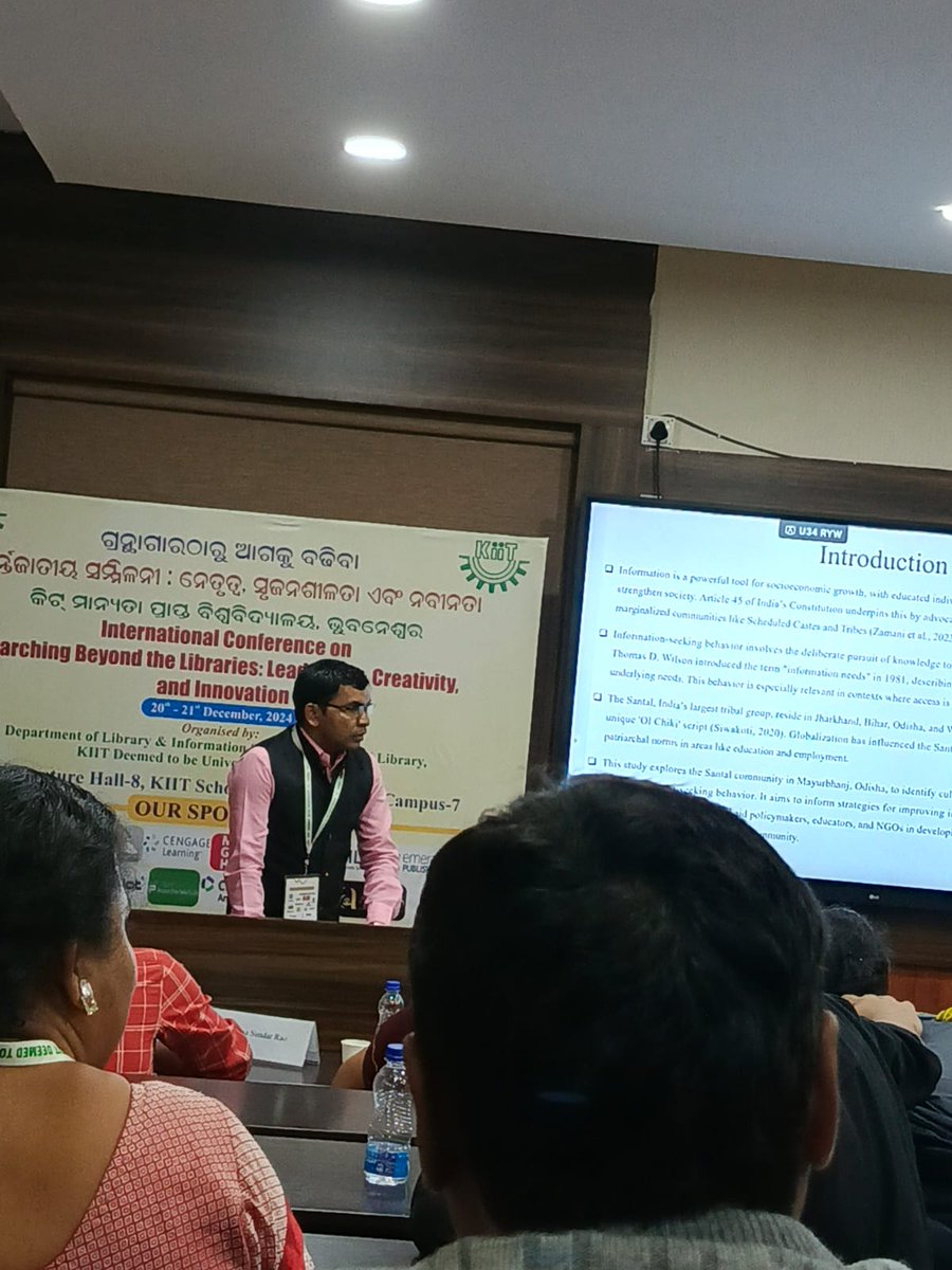 rdtudu's tweet photo. Pleased to present a paper  in the International conference on 'Marching beyond the libraries: Leadership, creativity, innovation' organized by KIIT Deemed to be University on 20-21 December 2024. https://t.co/expb5HXWOL
