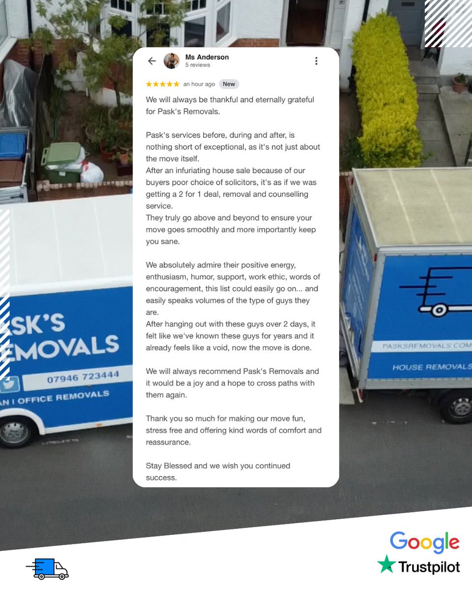 ALL I WANT FOR CHRISTMAS IS A 5⭐️ REVIEW!

Ending the year on a massive high with these 2 amazing reviews from 2 amazing client!

Have yourself a Merry Christmas 🎅🏼
From the Pask’s Removals Team 💙