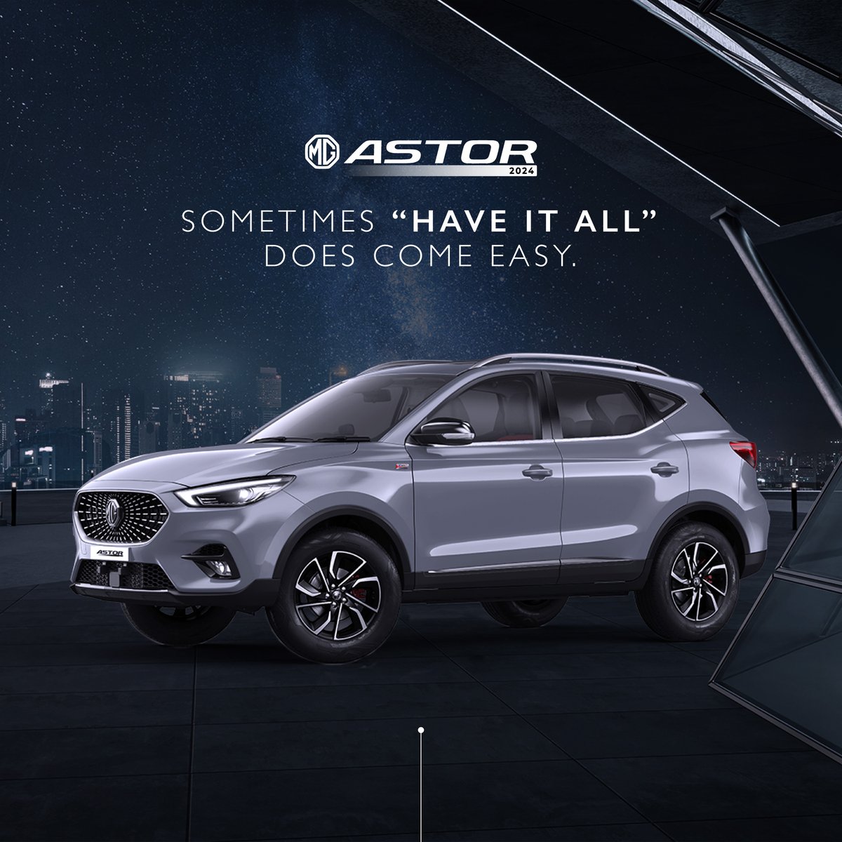 MGMotorIn's tweet photo. Experience the art of having it all, without compromise, with MG Astor. It brings together style, power, and technology in one seamless experience and offers you everything you’ve ever wanted in a car.
Range starts at ₹9.99* Lakh. Book a test drive today.
#Astor2024 #TechltUp #TheMostAdvancedSUVInItsClass #MorrisGaragesIndia #MGMotorIndia
