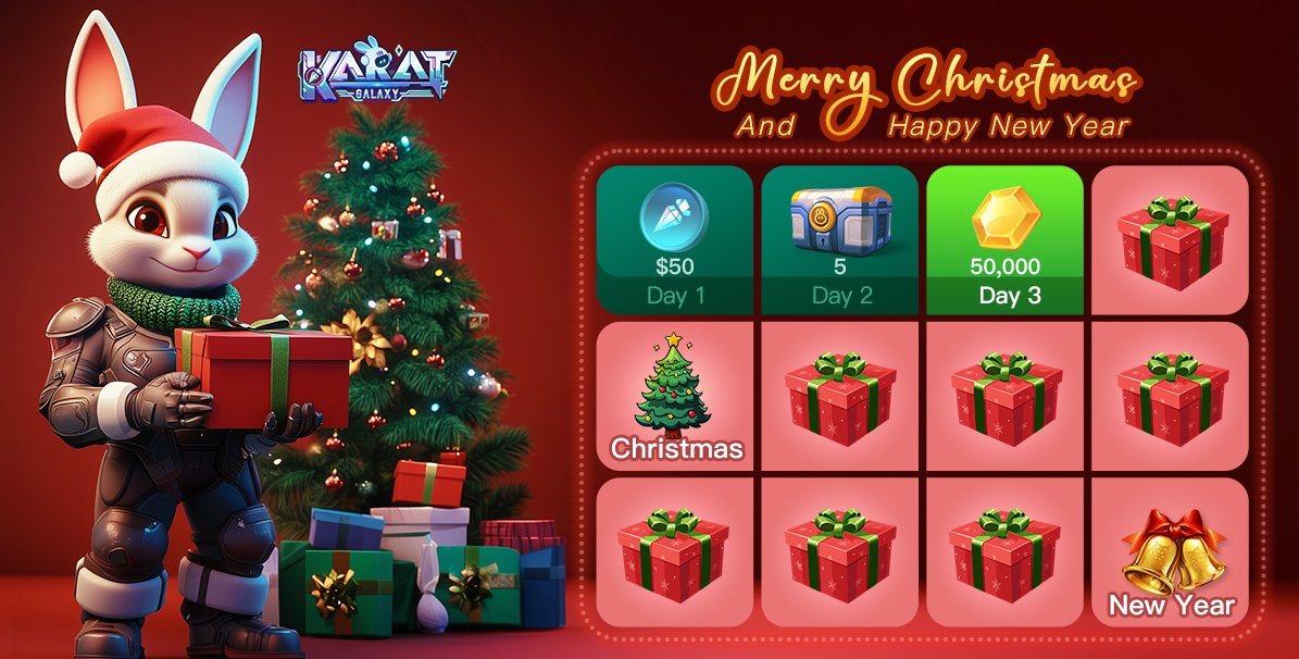 karatGalaxy's tweet photo. DAY 4 of the Karat Galaxy #Christmas #Event!🎁 

🎄We’re giving out #KaratGalaxy assets! 

🎁1 lucky winner every day!
⏪Yesterdays winner is: @CvcVolken

How to enter: 
1️⃣ Follow, RT this tweet &amp; Tag 3 friends 
2️⃣ Comment your Karat Galaxy Username

#GameFi #Giveaway #PlayToEarn https://t.co/v4wHMEffwZ