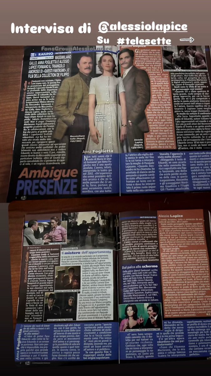uliana54352's tweet photo. Intervista #alessiolapice per #telesette "#questifantasmi https://t.co/VmVgwGyksU