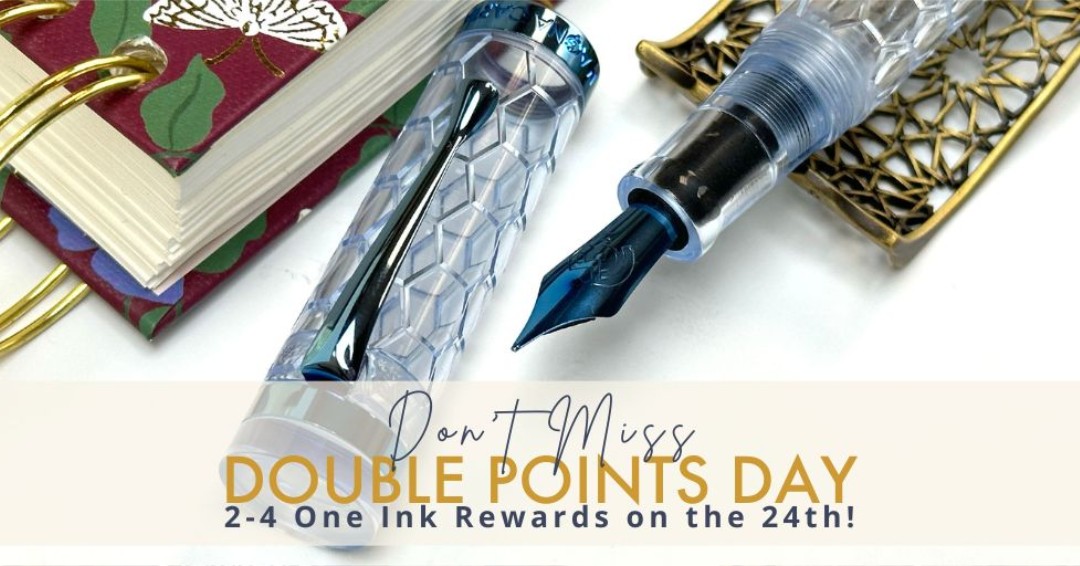 PenChalet's tweet photo. It's the 24th! You know what that means...it's 2-for-1 Rewards Day! Don't miss your chance to make the most of your ink rewards. // Featuring Magna Carta Sapphire Grand fountain pen. // Get details on the Rewards Program: https://t.co/0FyTShhIYi #InkRewards #PenChalet #MagnaCarta https://t.co/GAMptUtDmq