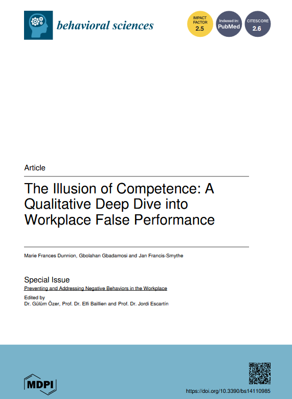 Behavioral Sciences MDPI (@behavsci_mdpi) on Twitter photo 🧑💼Have you encountered a co-worker who oversells their abilities?
📑<a href="/MarieDunnion/">Dr Marie Dunnion</a> <a href="/GbolaGbadamosi/">Gbó̩láhàn Gbàdàmó̩sí</a> <a href="/jfrancissmythe1/">Jan Francis-Smythe</a> reveal this negative behaviour in a new paper: The Illusion of Competence: A Qualitative Deep Dive into Workplace False Performance
🔗mdpi.com/3009962 🧑💼Have you encountered a co-worker who oversells their abilities?
📑<a href="/MarieDunnion/">Dr Marie Dunnion</a> <a href="/GbolaGbadamosi/">Gbó̩láhàn Gbàdàmó̩sí</a> <a href="/jfrancissmythe1/">Jan Francis-Smythe</a> reveal this negative behaviour in a new paper: The Illusion of Competence: A Qualitative Deep Dive into Workplace False Performance
🔗mdpi.com/3009962